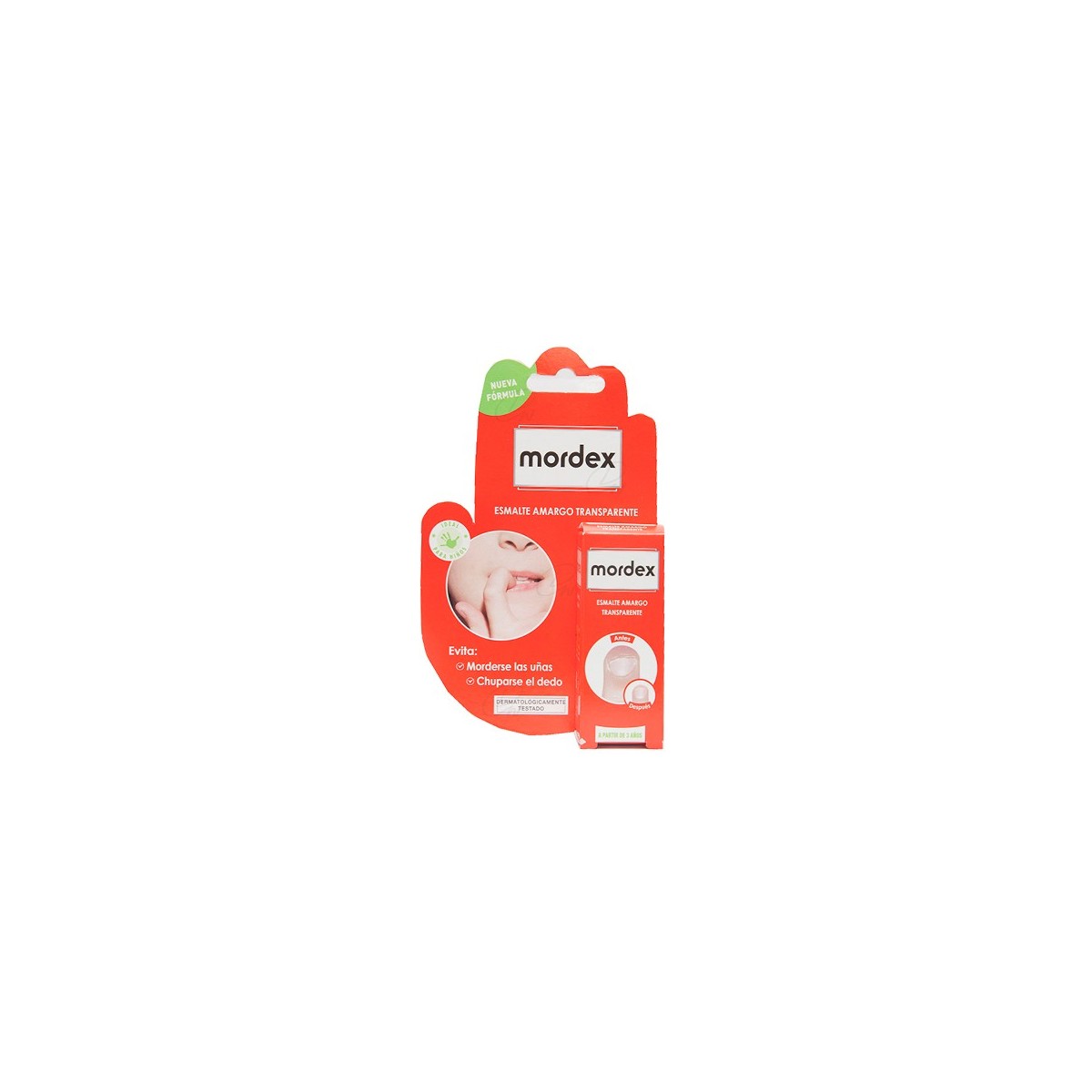 MORDEX ESMALTE AMARGO TRANSPARENTE CON PINCEL 9 ML